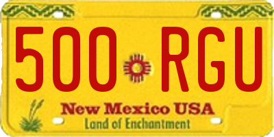 NM license plate 500RGU