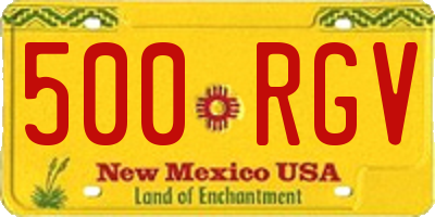 NM license plate 500RGV