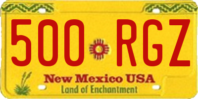 NM license plate 500RGZ