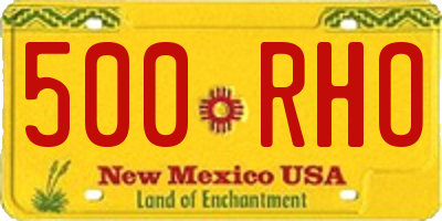 NM license plate 500RHO