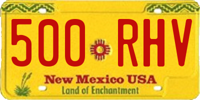NM license plate 500RHV