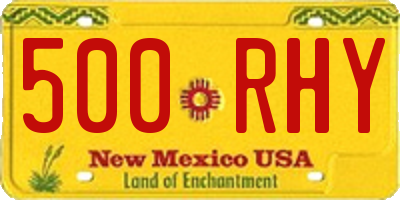 NM license plate 500RHY