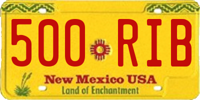 NM license plate 500RIB