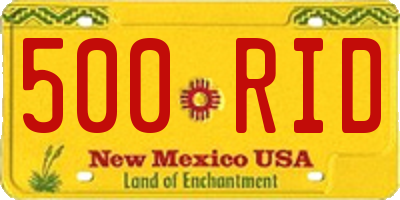 NM license plate 500RID