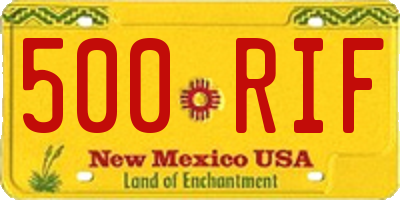 NM license plate 500RIF