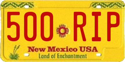 NM license plate 500RIP
