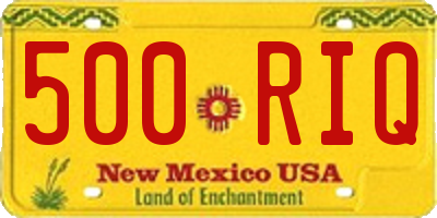 NM license plate 500RIQ