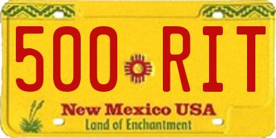 NM license plate 500RIT