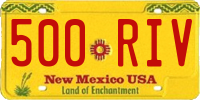 NM license plate 500RIV