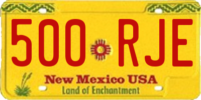 NM license plate 500RJE