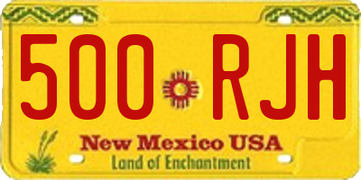 NM license plate 500RJH