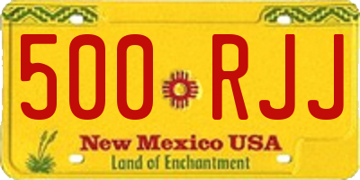 NM license plate 500RJJ