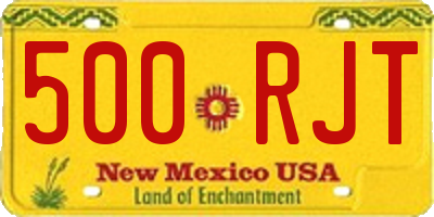 NM license plate 500RJT