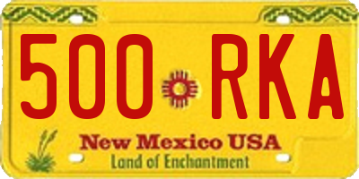 NM license plate 500RKA