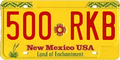 NM license plate 500RKB