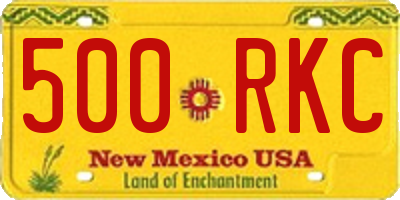 NM license plate 500RKC