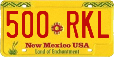 NM license plate 500RKL