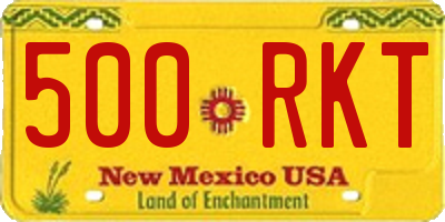 NM license plate 500RKT