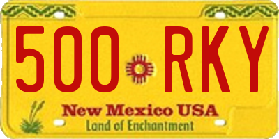 NM license plate 500RKY