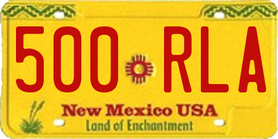NM license plate 500RLA