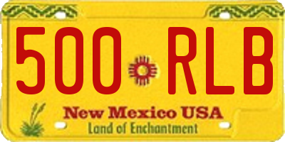 NM license plate 500RLB