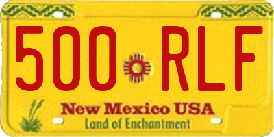 NM license plate 500RLF