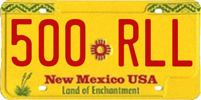 NM license plate 500RLL
