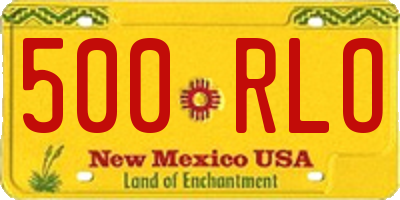NM license plate 500RLO