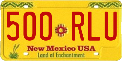 NM license plate 500RLU