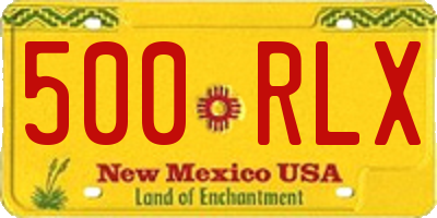 NM license plate 500RLX