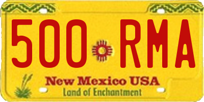 NM license plate 500RMA