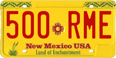 NM license plate 500RME