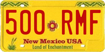 NM license plate 500RMF