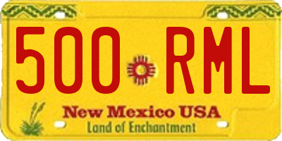 NM license plate 500RML