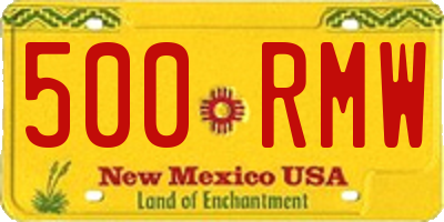 NM license plate 500RMW
