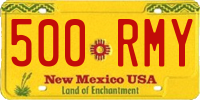 NM license plate 500RMY