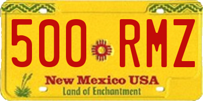 NM license plate 500RMZ