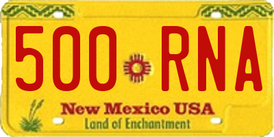 NM license plate 500RNA