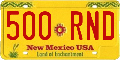NM license plate 500RND