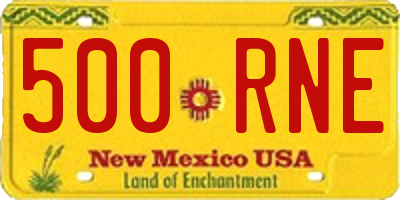 NM license plate 500RNE