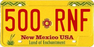 NM license plate 500RNF