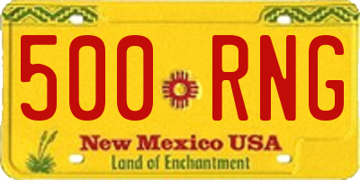 NM license plate 500RNG