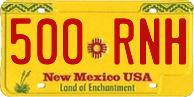 NM license plate 500RNH
