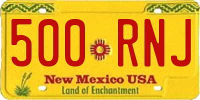 NM license plate 500RNJ