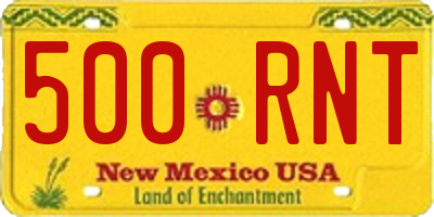 NM license plate 500RNT