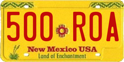 NM license plate 500ROA