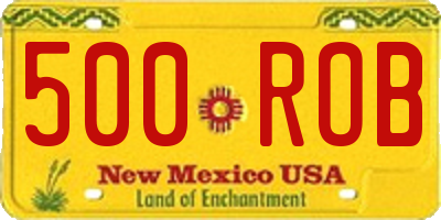 NM license plate 500ROB