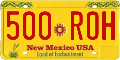 NM license plate 500ROH