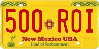 NM license plate 500ROI