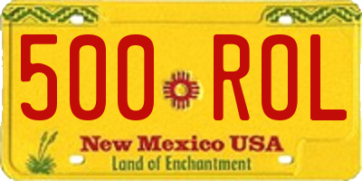 NM license plate 500ROL